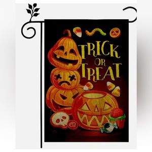 Trick or Treat mini small garden flag Halloween Pumpkins Jack O Lantern Fall